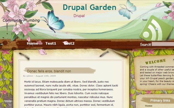 Full garden theme website drupal template