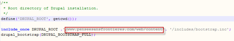 location of bootstrap.php