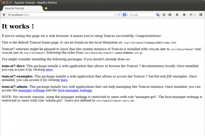 Tomcat default web page